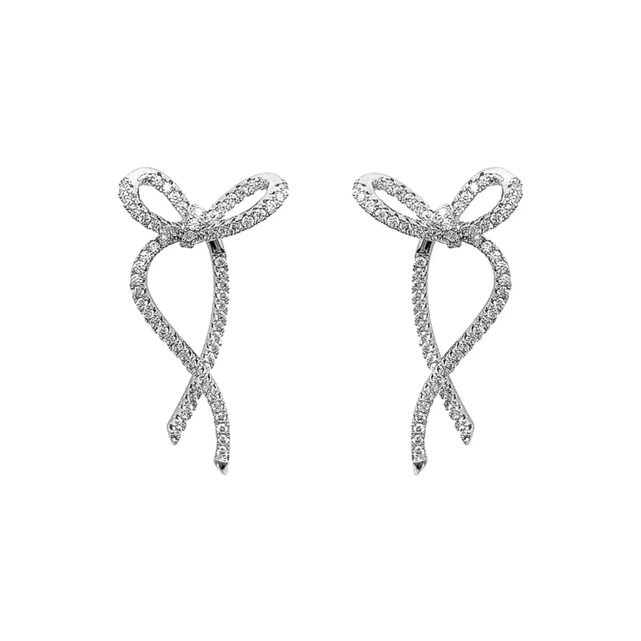 Marta Bow Earrings - Silver