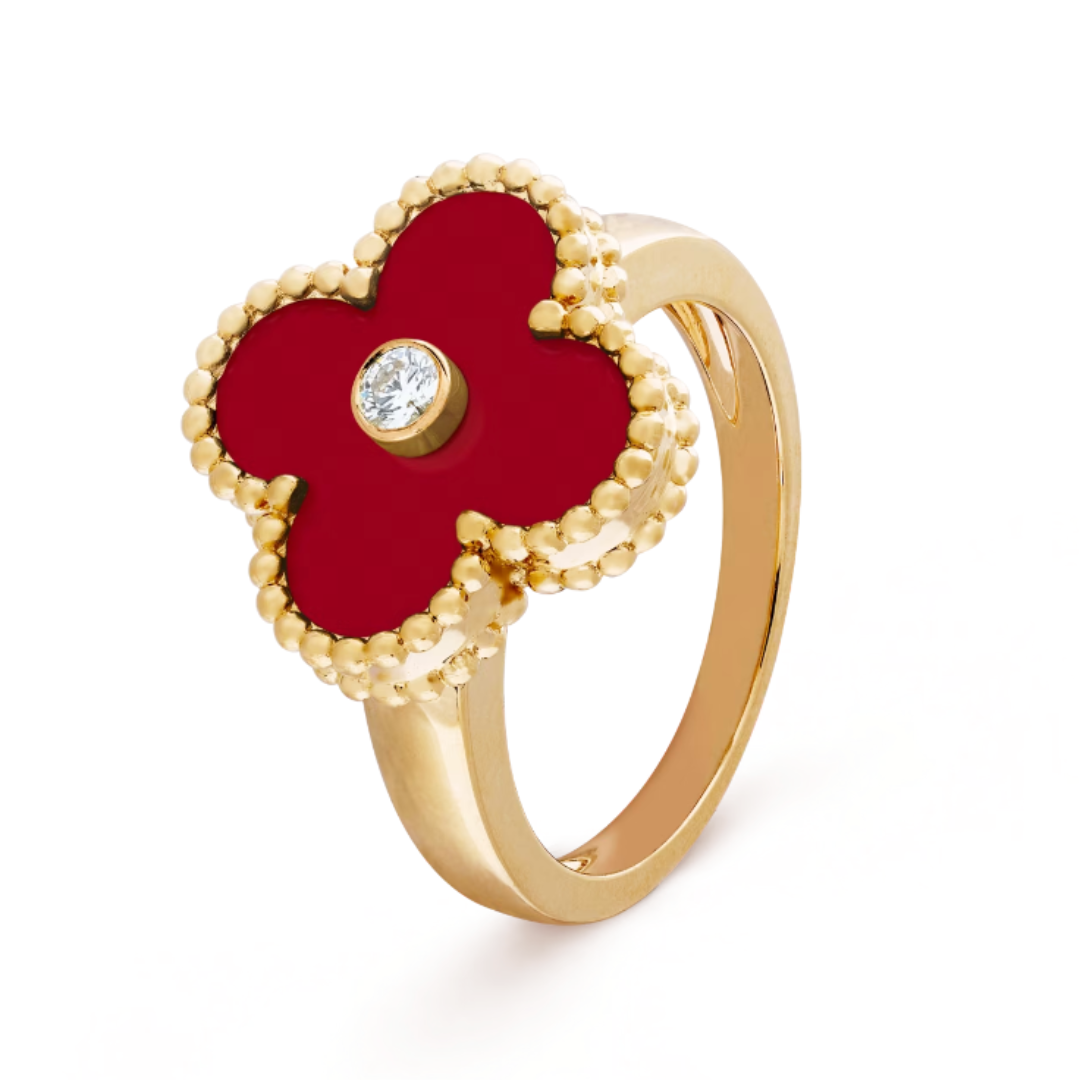 Amber Ring - Red/ Gold