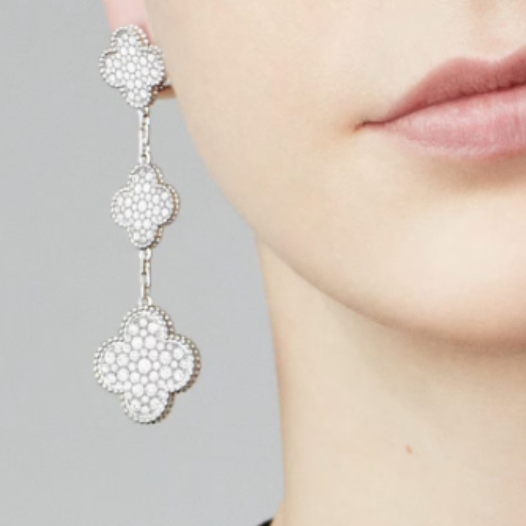 Coki Trio Earrings - Diamond / Silver