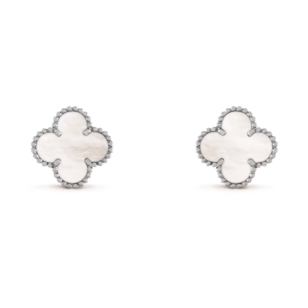 Coki Earrings- White / Silver