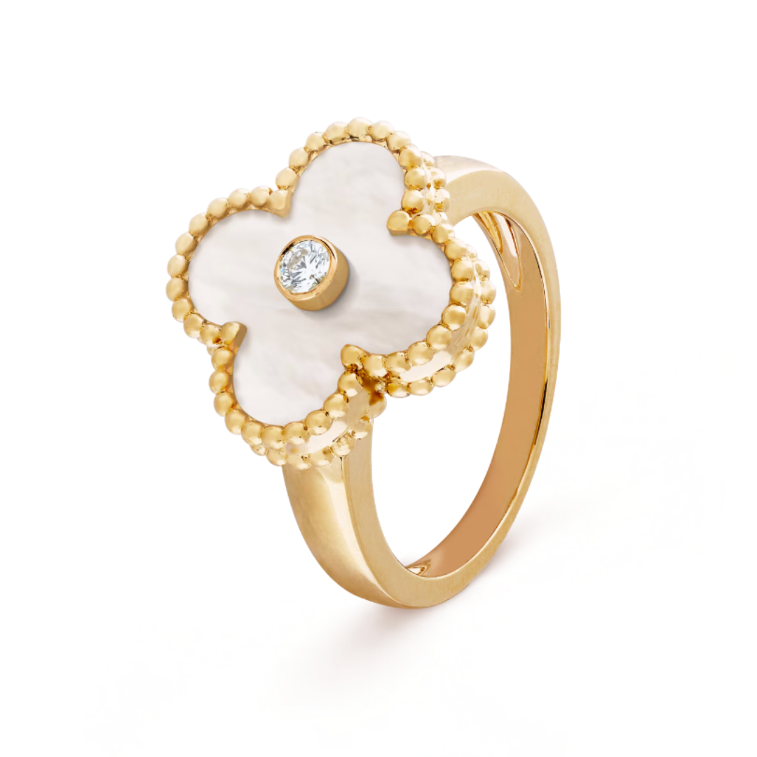 Amber Ring - White/ Gold