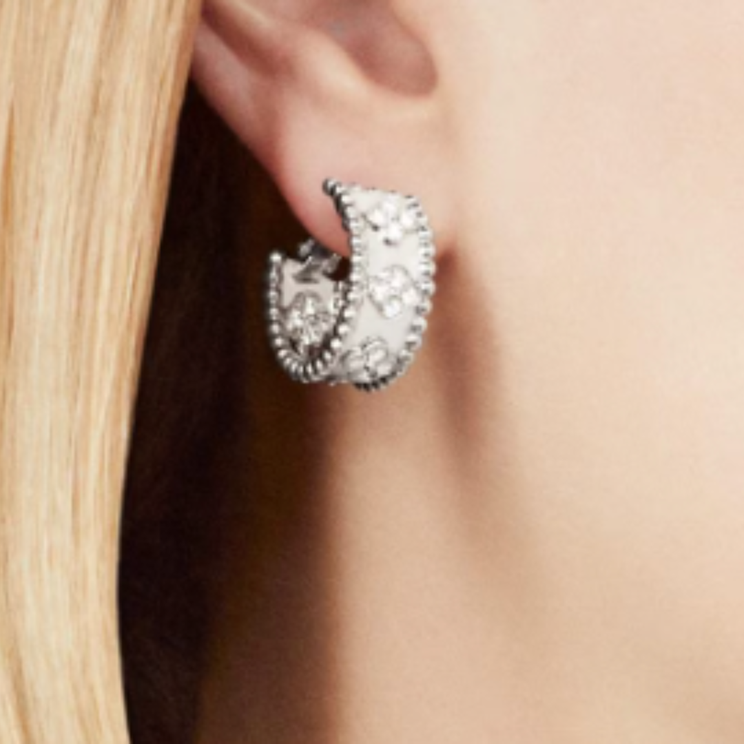 Abby Earrings- Diamond / Silver