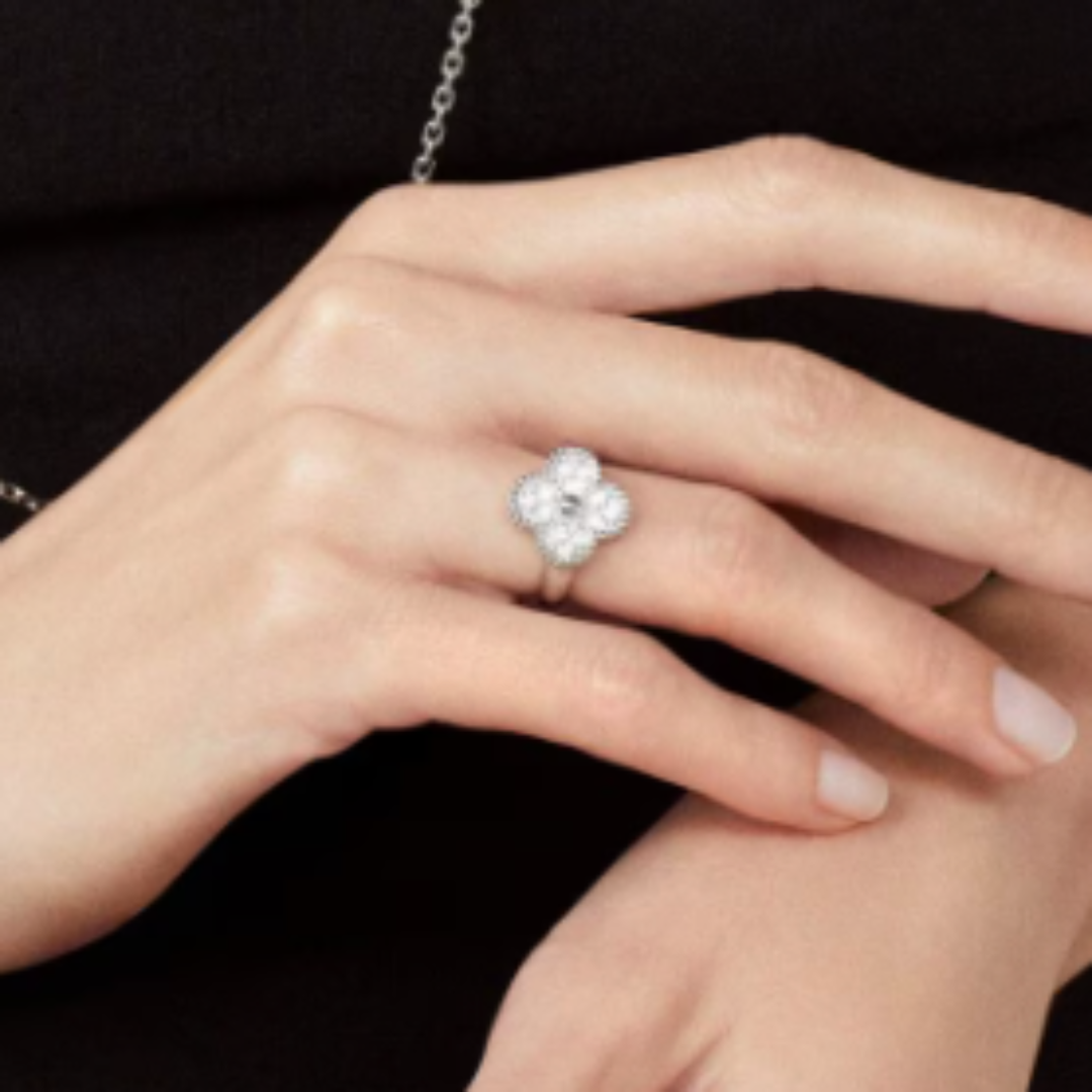 Amber Ring - Diamond/ Silver
