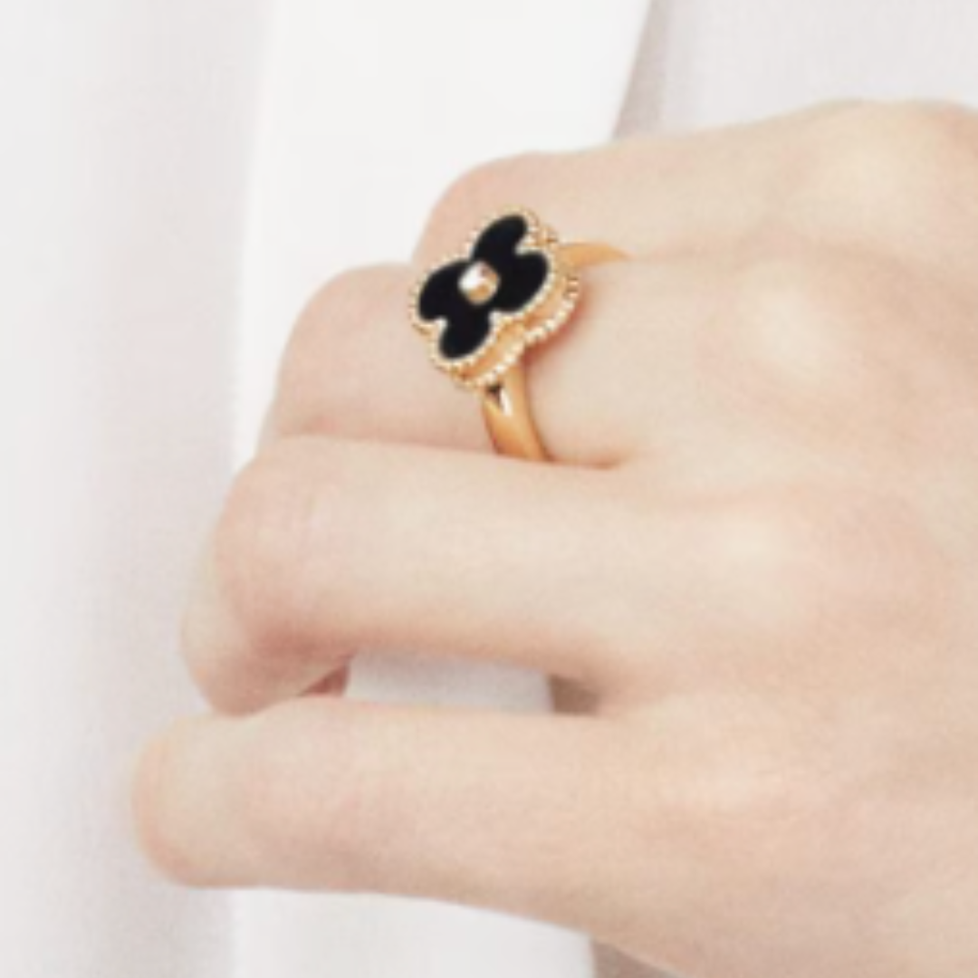 Amber Ring - Black/ Gold