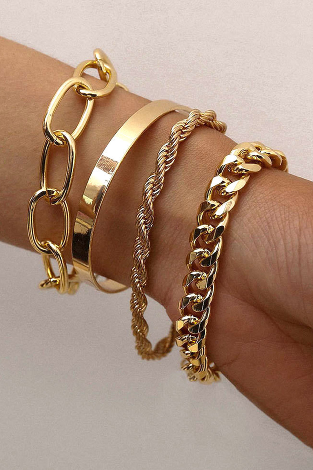 Golden Cuban | Bracelet Set