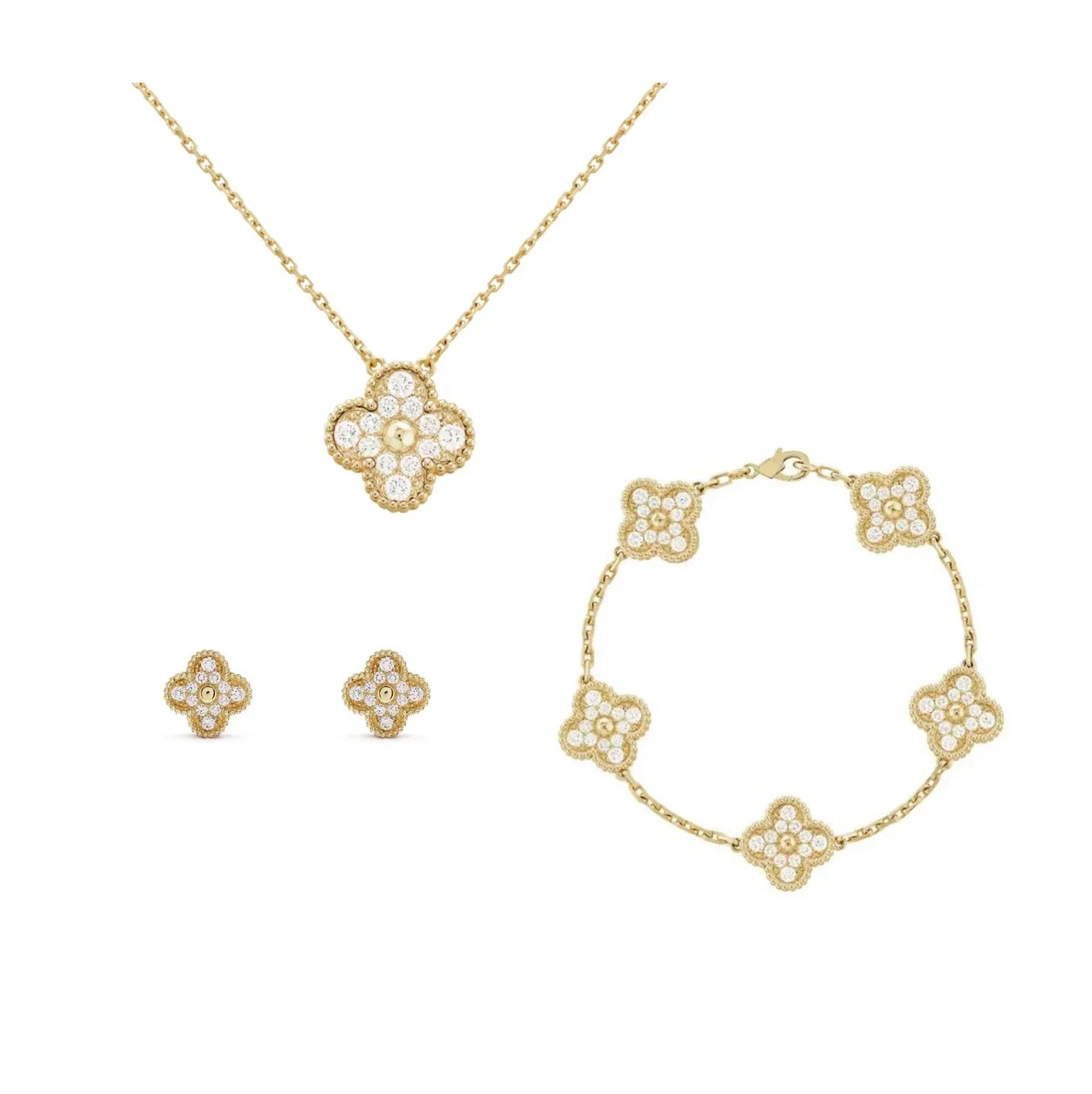 Golden Luxe | Clover Diamond Set