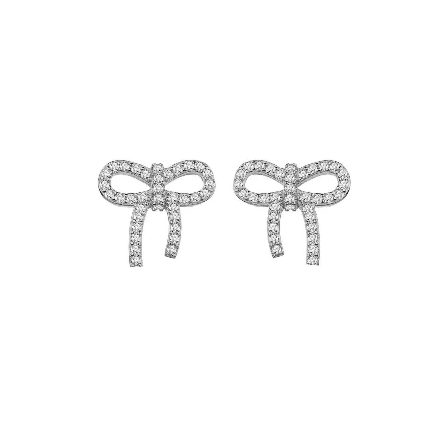 Tia Bow Earrings - Silver