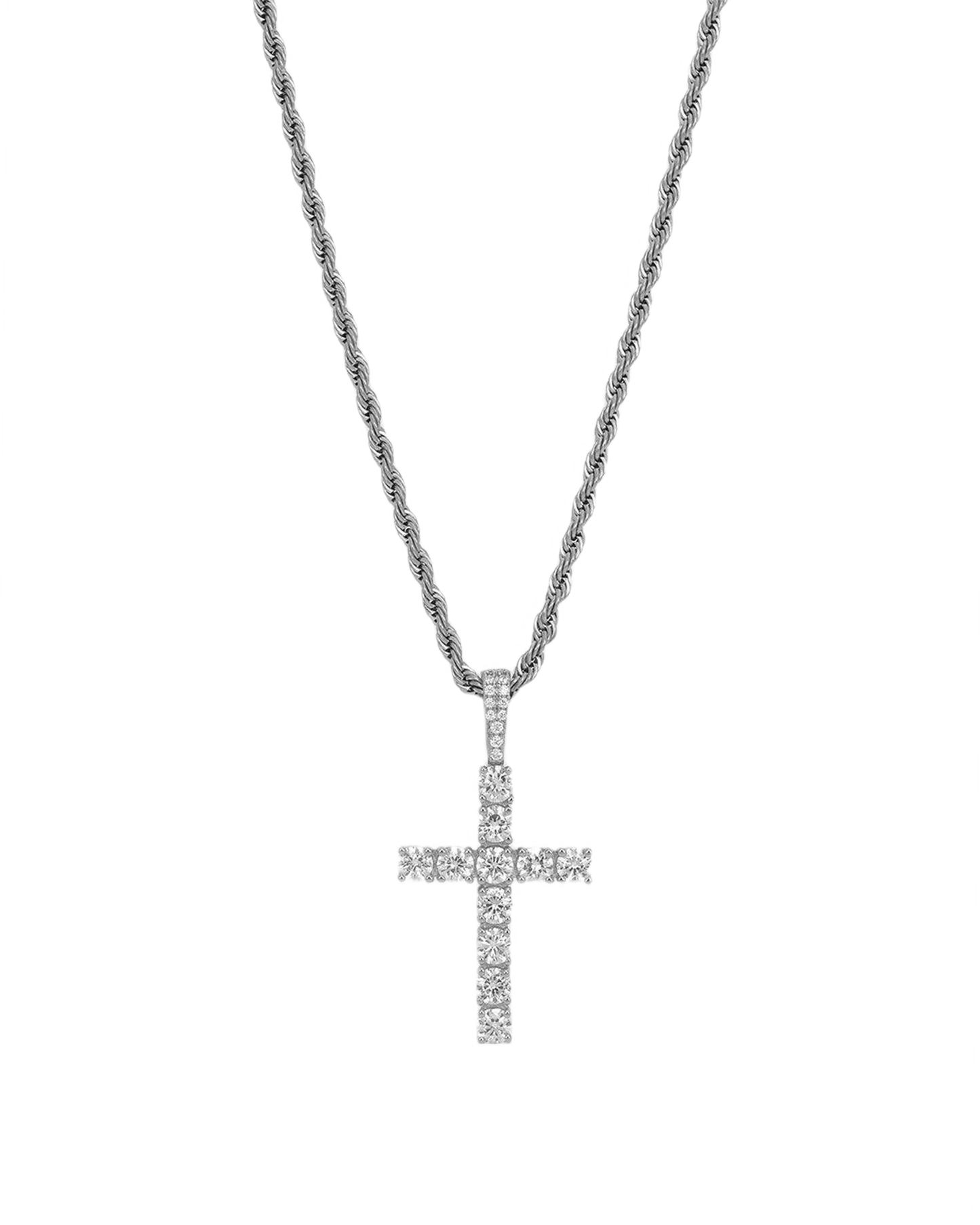 Diamond Cross Pendant (Silver)