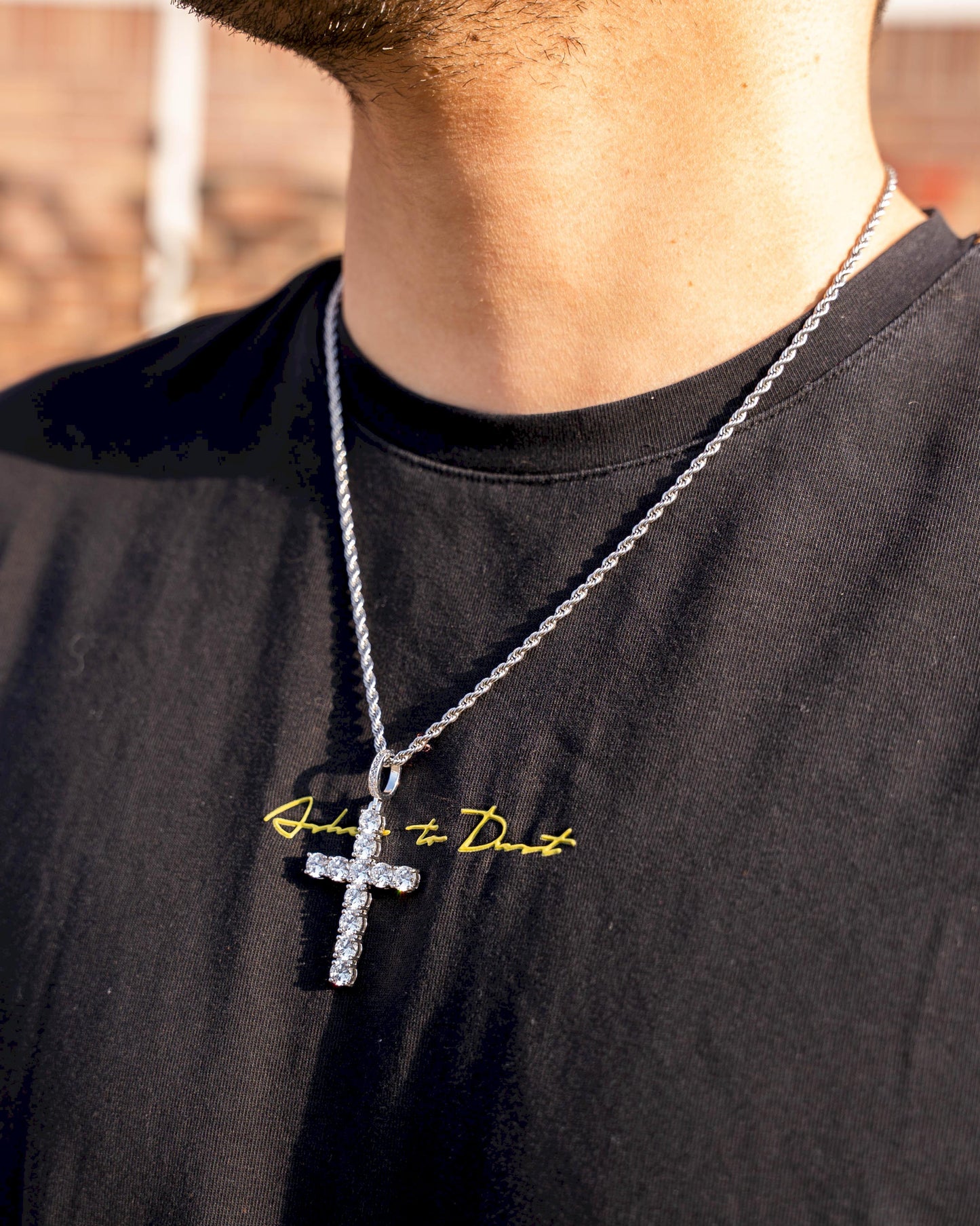 Diamond Cross Pendant (Silver)