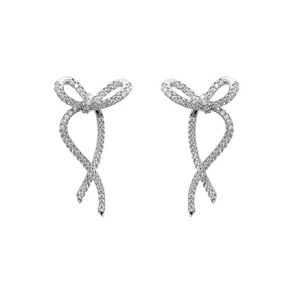 Marta Bow Earrings - Silver