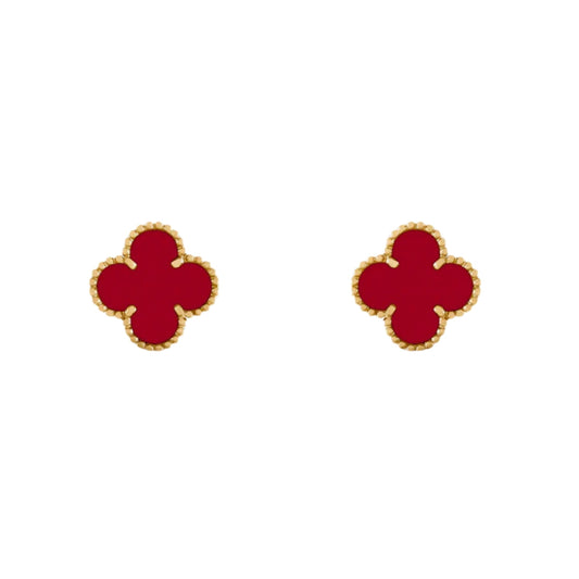 Golden Red | Clover Earrings