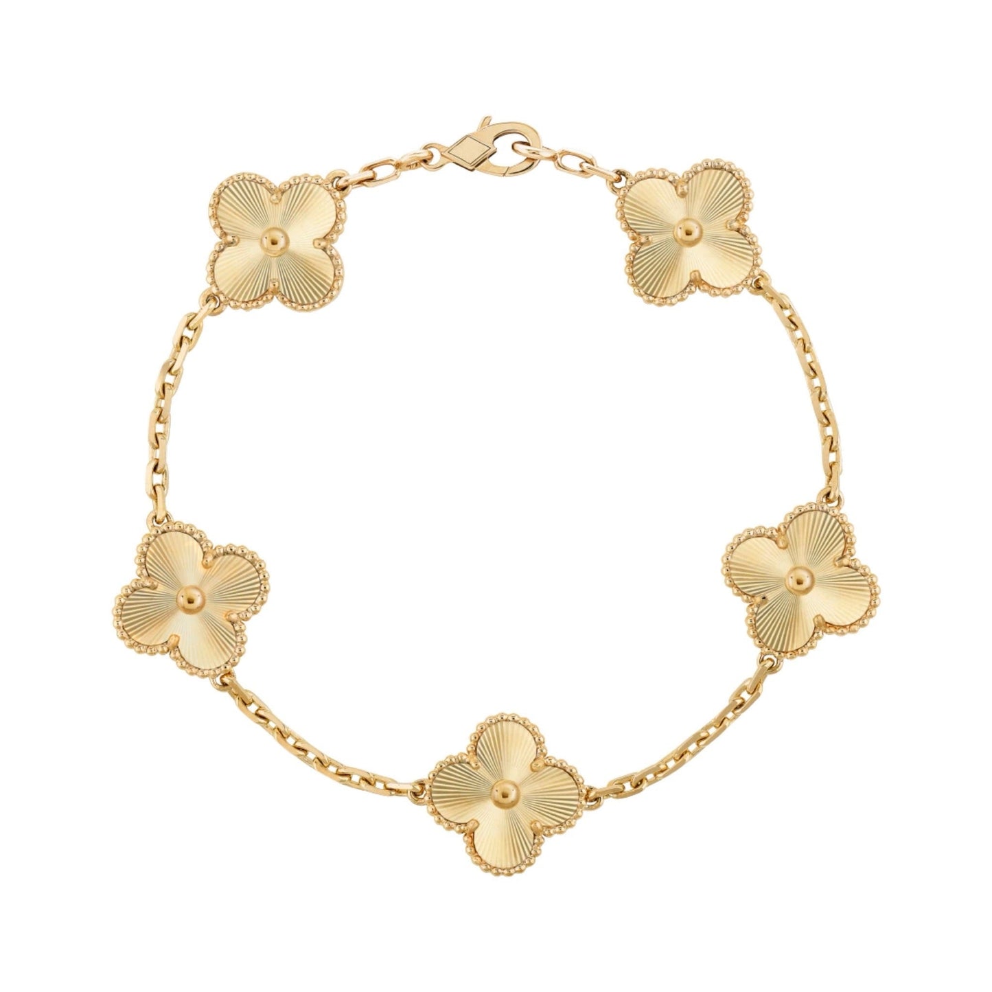 Golden Guilloché | Clover Bracelet