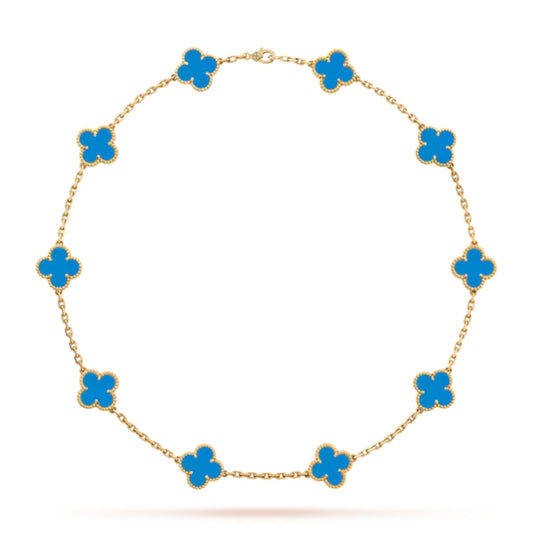 Golden Blue Luxe | Clover Necklace