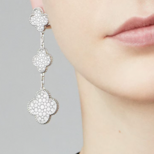 Coki Trio Earrings - Diamond / Silver