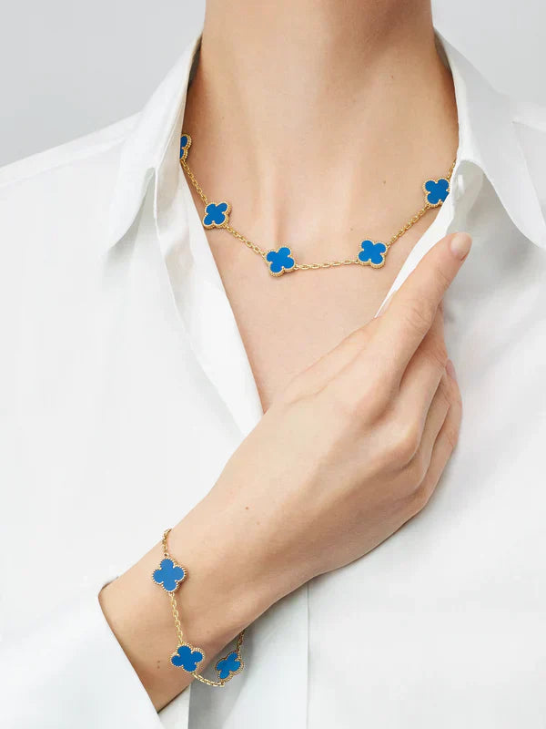 Golden Blue | Clover Bracelet