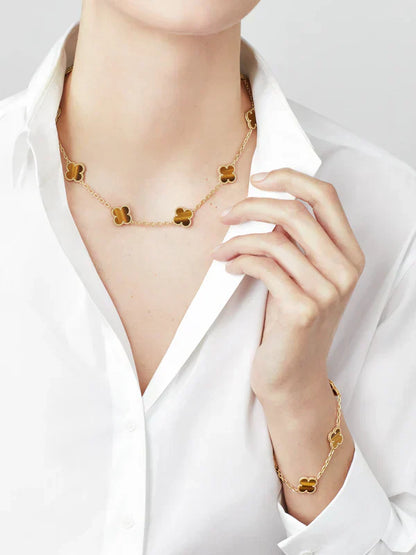 Golden Tiger Luxe | Clover Necklace