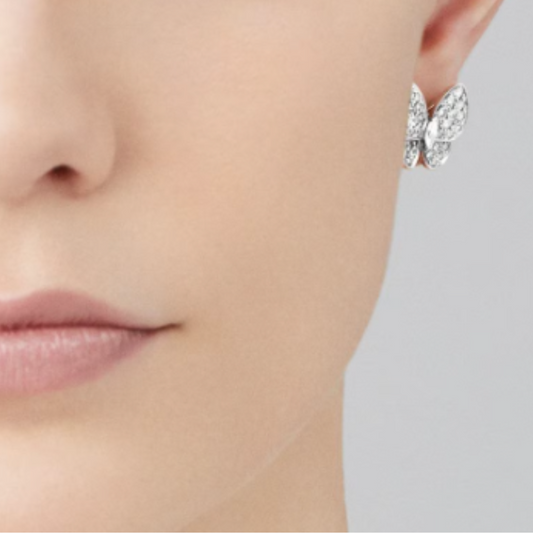 Amber Butterfly Earrings - Diamond / Silver