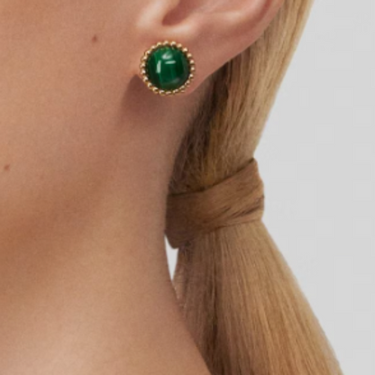 Sassy Earrings - Green/ Gold