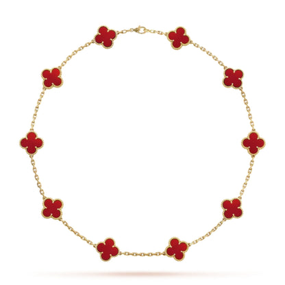 Golden Red Luxe | Clover Necklace