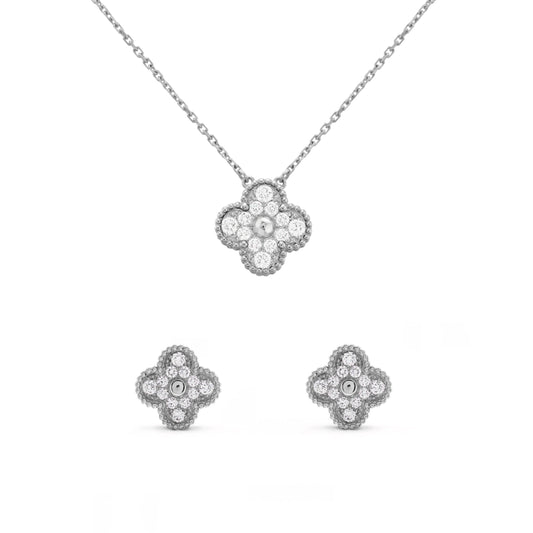 Silver | Clover Diamond Set