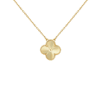 Golden Guilloché | Clover Necklace