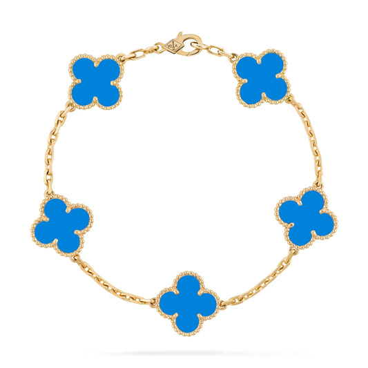 Golden Blue | Clover Bracelet