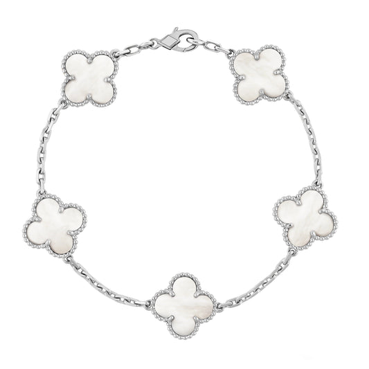 Silver White | Clover Bracelet