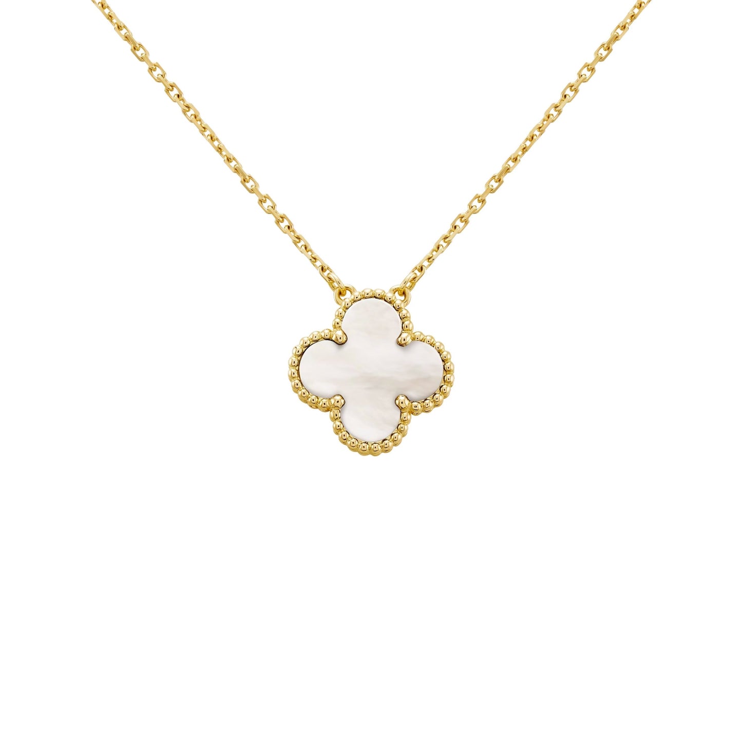 Golden White | Clover Necklace