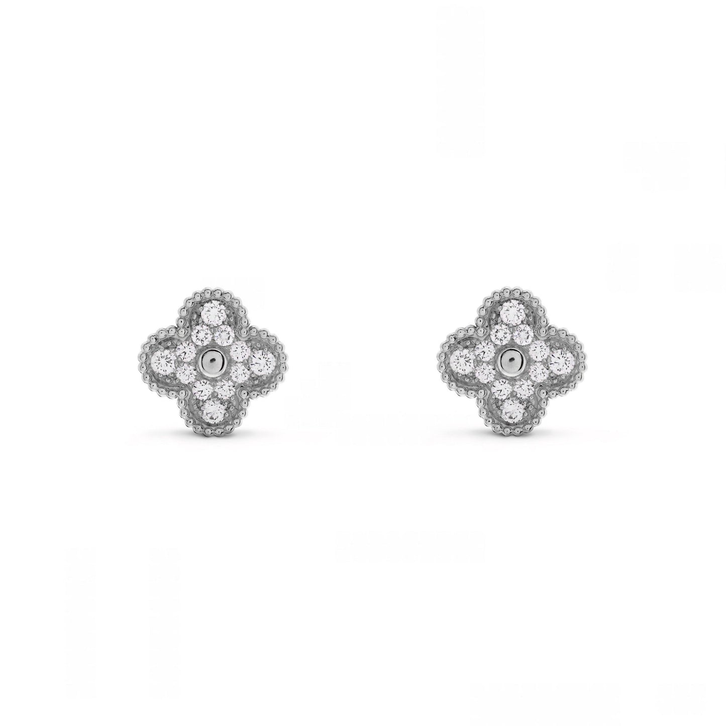 Silver | Clover Diamond Earrings