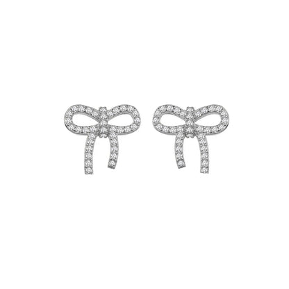 Tia Bow Earrings - Silver