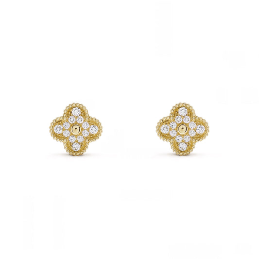 Golden | Clover Diamond Earrings