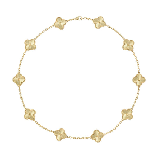 Golden Guilloché Luxe | Clover Necklace