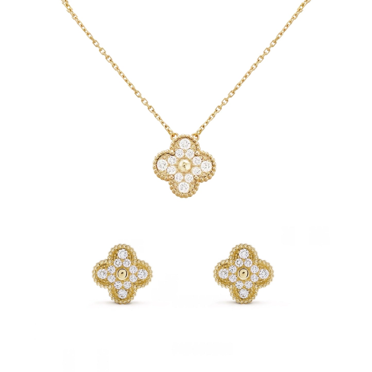 Golden | Clover Diamond Set