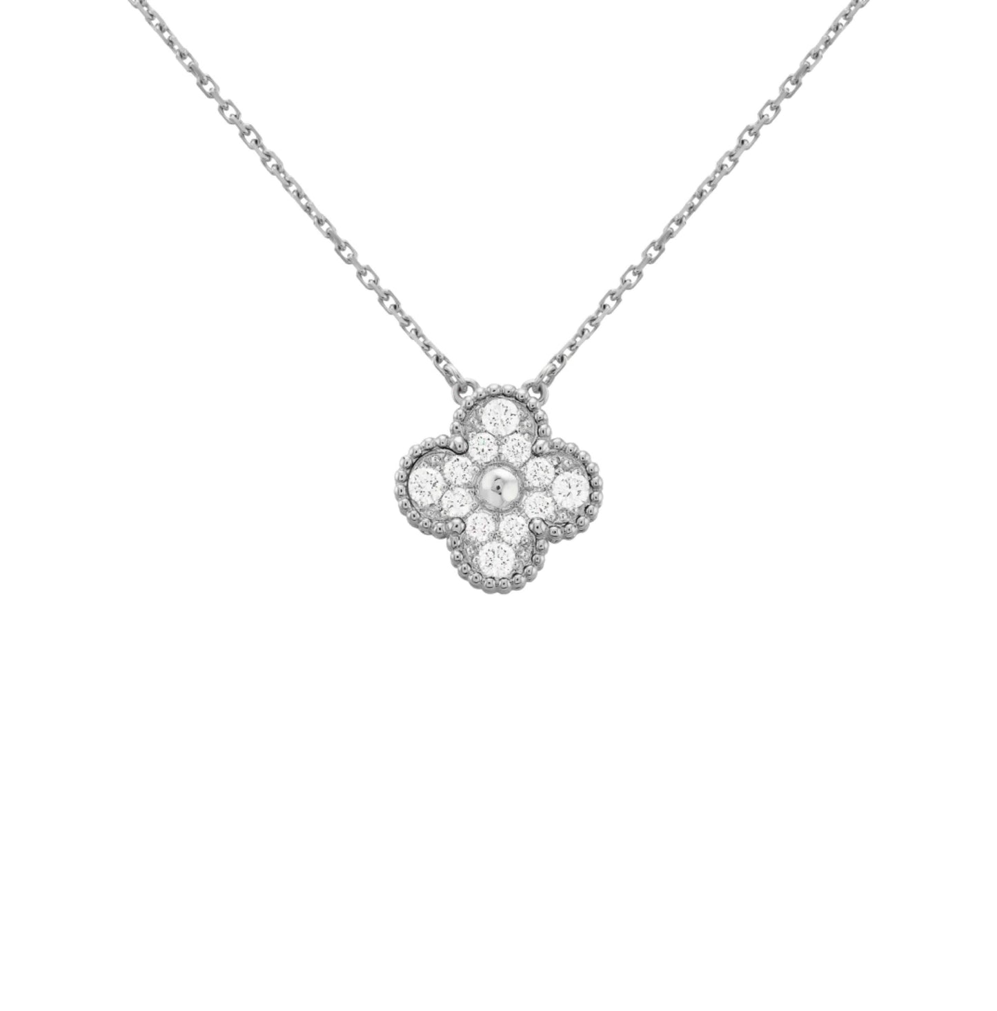 Silver | Clover Diamond Necklace