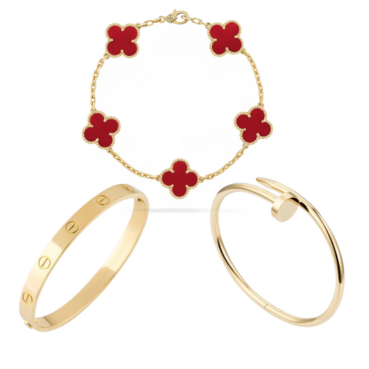 Golden Red | Stackable Bracelet Set