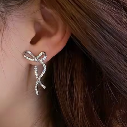 Marta Bow Earrings - Silver