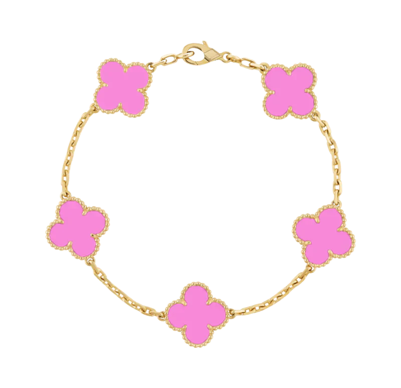 Golden Neon Pink | Clover Bracelet