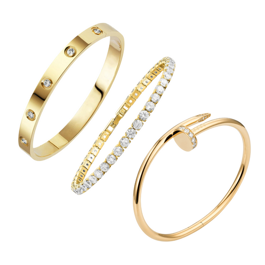 Golden Diamond | Stackable Bracelet Set