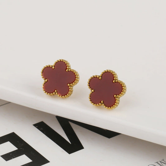 Four-Leaf Clover | Stud Earrings Red