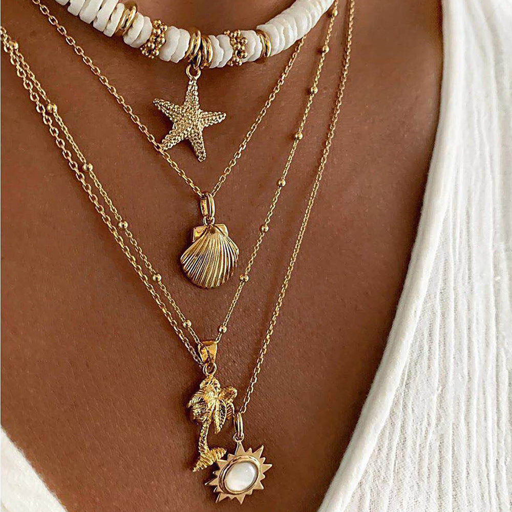 Golden Retro Ocean | Necklace